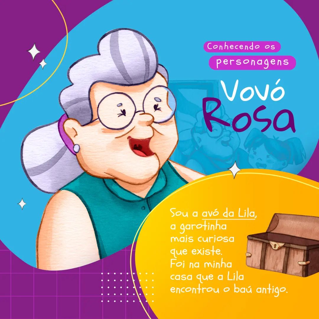 Hoje vamos conhecer a vovó Rosa 💫 Ela já me ensinou tanta coisa, como acreditar em mim mesma. Lembrei de um dia que encontrei um baú bem antigo e empoeirado na casa dela. Ainda bem que não espirrei! 😊
.
Quer conhecer melhor a vovó Rosa? Venha ler a minha história.
.
#quandoliladescobriusuascores #personagens #characters #livro #livroinfantil #criança